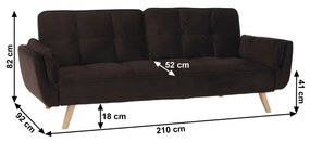 Canapea extensibilă, maro/stejar, FILEMA