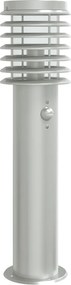 vidaXL Lampă exterioară de podea cu senzor argintiu, 60 cm, oțel inox