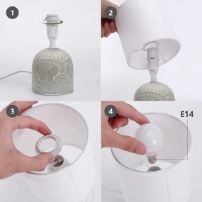 Lampă de masă 1xE14/40W/230V bej/albă Aigostar