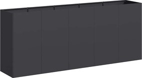 vidaXL Jardinier negru 200x40x80 cm Oțel laminat la rece