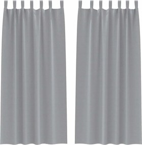 vidaXL Perdele Opaque cu Inel 2 pcs Gri deschis 245 x 140 cm Poliester