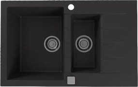 Chiuveta compozit Alveus Cadit 70 negru 79x50 cm