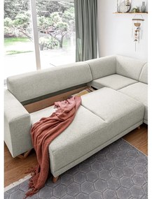 Colțar bej extensibil/cu spațiu de depozitare (cu colț pe partea dreaptă/în formă de ”L”) Classy Sophie – Miuform