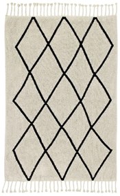 Covor crem lavabil/țesut manual din bumbac 140x200 cm Bereber Beige – Lorena Canals