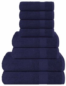 vidaXL Set prosoape 8 piese Bleumarin 360 g/m² 100% bumbac