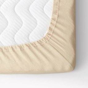 Goldea cearceafuri de pat din terry cu elastic - bej 200 x 220 cm