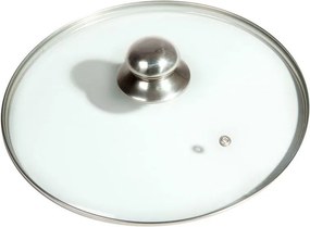 Orion Capac de sticlă cu mâner din oţel inoxidabil diametru 16 cm