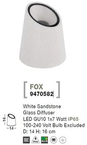 Mini stalp decorativ iluminat exterior IP65 FOX alb
