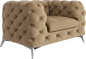 Fotoliu maro deschis cu tapițerie din catifea Chelsea – Ropez