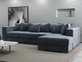 Colțar extensibil dumonde cu ladă de depozitare si sezut confortabil din spuma high-density, Gloria Euphoria Grafit II 320x183 cm