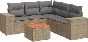 vidaXL Set canapele de grădină cu perne, 6 piese, bej, poliratan