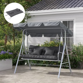 Outsunny Set de 4 Perne pentru Sezut si Spatar de Exterior, Inclusiv 2 Perne Decorative, Hidrofobe, pentru Canapea sau Leagan, Gri | Aosom Romania