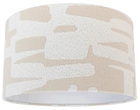 Abajur din material textil alb cu dungi bej 35/35/20