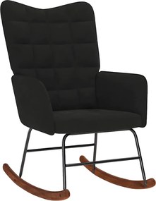 vidaXL Scaun balansoar, negru, catifea