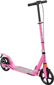 AIYAPLAY Trotinetă copii Scooter cu mânere reglabile trotinetă pliabilă pentru copii 6-12 ani 94 x 36 x 88-103 cm Roz | Aosom Romania
