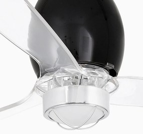 Lustra cu Ventilator si telecomanda MINI ETERFAN M negru mat/transparent