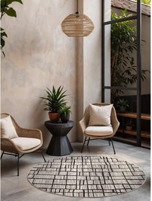 Covor pentru exterior și interior negru/crem rotund ø 200 cm Haringey Crouch – Ted Baker