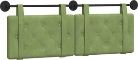 vidaXL Cap de pat suspendat Verde deschis 150 x 55 x 5 cm Catifea