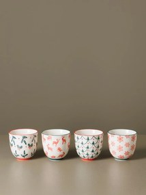 Set 4 cani din ceramica, cu motive de iarna, Givra