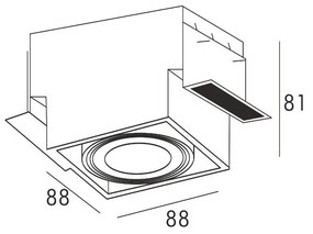 Spot incastrabil modern Oneon DL 50-1 negru