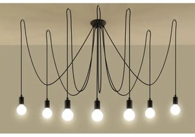Lustră pe cablu EDISON 7 7xE27/60W/230V negru