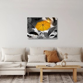 Tablou pe sticlă - Umbrelă galbenă (70x50 cm)