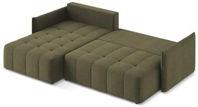 Colțar kaki extensibil/cu spațiu de depozitare (cu colț pe partea stângă/cu șezlong) Moku – Makamii