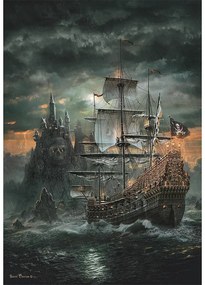 Pirat Haunted Seas navă puzzle de 1500 bucăți Compact Clementoni