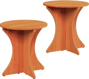 vidaXL Masă de cafea 2 pcs Maroniu cerat Lemn masiv de pin