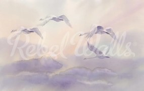 Tapet Flying Swans, Pastel, Rebel Walls