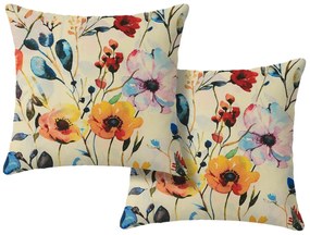 Set 2 huse decorative pentru perna FLOREEN 45x45 cm, crem