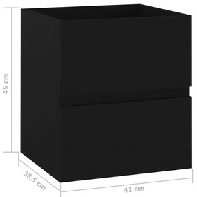 Dulap de chiuveta, negru, 41x38,5x45 cm, PAL Negru, 1