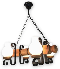 Candelabru rustic fabricat manual din lemn Rustic WOOD-RU-SP4