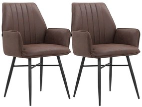 Set de scaune de sufragerie maro 2 buc. tapițat Anzo – Støraa