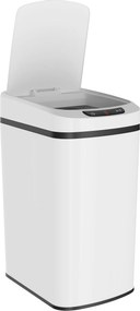 HOMCOM Coș de Gunoi de 12L cu Senzor Infraroșu, Buton Touch și Găleată Detașabilă, Coș de Gunoi din Oțel Inoxidabil, ABS și PP, 28x22x41 cm, Alb | Aosom Romania