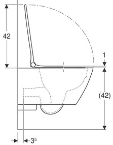 Set vas wc suspendat, Geberit, Smyle Square, rimless, cu capac soft close și quick release, alb