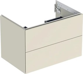 Dulap baza suspendat Geberit One gri nisip lucios 75 cm cu 2 sertare