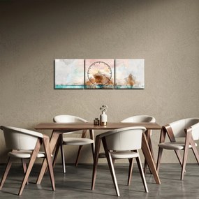 Tablou - Maldive, debarcader din lemn (cu ceas) (90x30 cm)