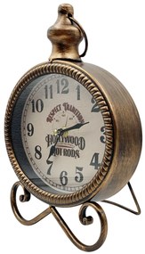 Ceas de masa HOLLYWOOD, Auriu, Metal, 21x27cm