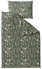 Lenjerie de pat din microfibra OAK DEER verde inchis Dimensiune lenjerie de pat: 70 x 90 cm | 140 x 200 cm