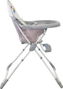 Scaun de masa pentru copii si bebe Baby Care™ CH ,Pliabil, Centura de siguranta, Sezut comfortabil, Masuta detasabila, Model Elefanti , Gri