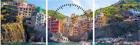 Tablou - Pe Marea mediterană (cu ceas) (90x30 cm)