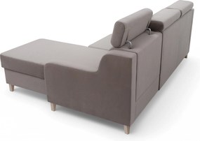 Colțar extensibil Laksaro dreapta - velur bej închis Jasmine 25