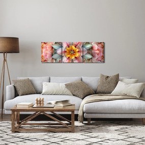 Tablou - Floare caleidoscopică (cu ceas) (90x30 cm)