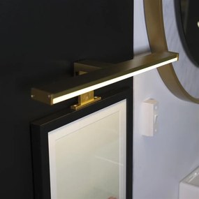 Aplica de perete LED pentru oglinda, tablou IP44 Kos, auriu