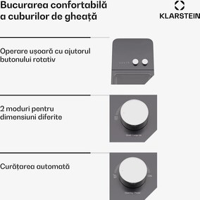 Klarstein Aparat pentru cuburi de gheata IceCraft, 2 moduri, 1,3 l apa rece, curățare automata, 12 kg/24 h