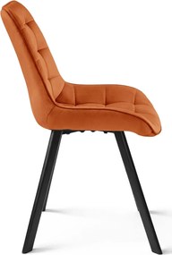 Scaun de masa SORIA VELVET cu picioare negre, teracota