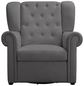 Fotoliu gri balansoar/chesterfield cu tapițerie din catifea Lillyse – Støraa