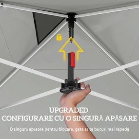 Outsunny Pavilion 3x3 m Pop-Up cu Buzunare, UPF 50+, cu Saci de Nisip și Geantă cu Roți | Aosom Romania