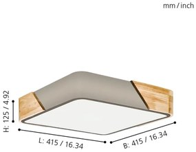 Eglo 99462 - Plafonieră GRIMALDINO 2xE27/28W/230V
